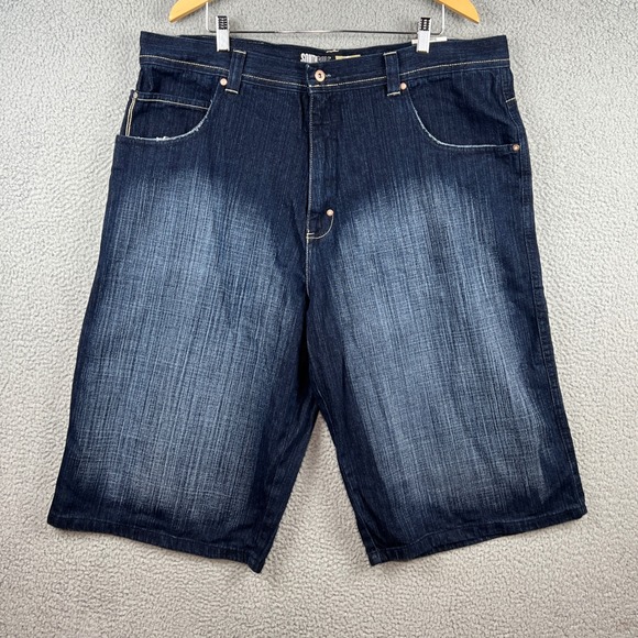 Southpole Other - NWT Southpole Mens Denim Shorts Sz 42 Dark Wash Baggy Y2K Streetwear Raw Indigo